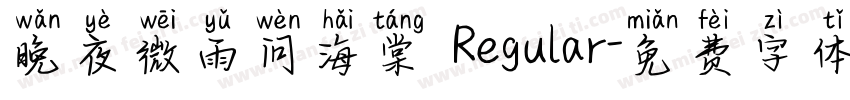 晚夜微雨问海棠 Regular字体转换